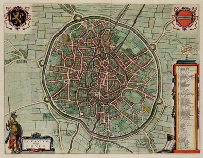 Leuven, Belgien; Atlas Van Loon von J. Blaeu